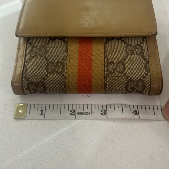 GUCCI authentic women's beige brown guccisima web signature wallet - Picture 8 of 16